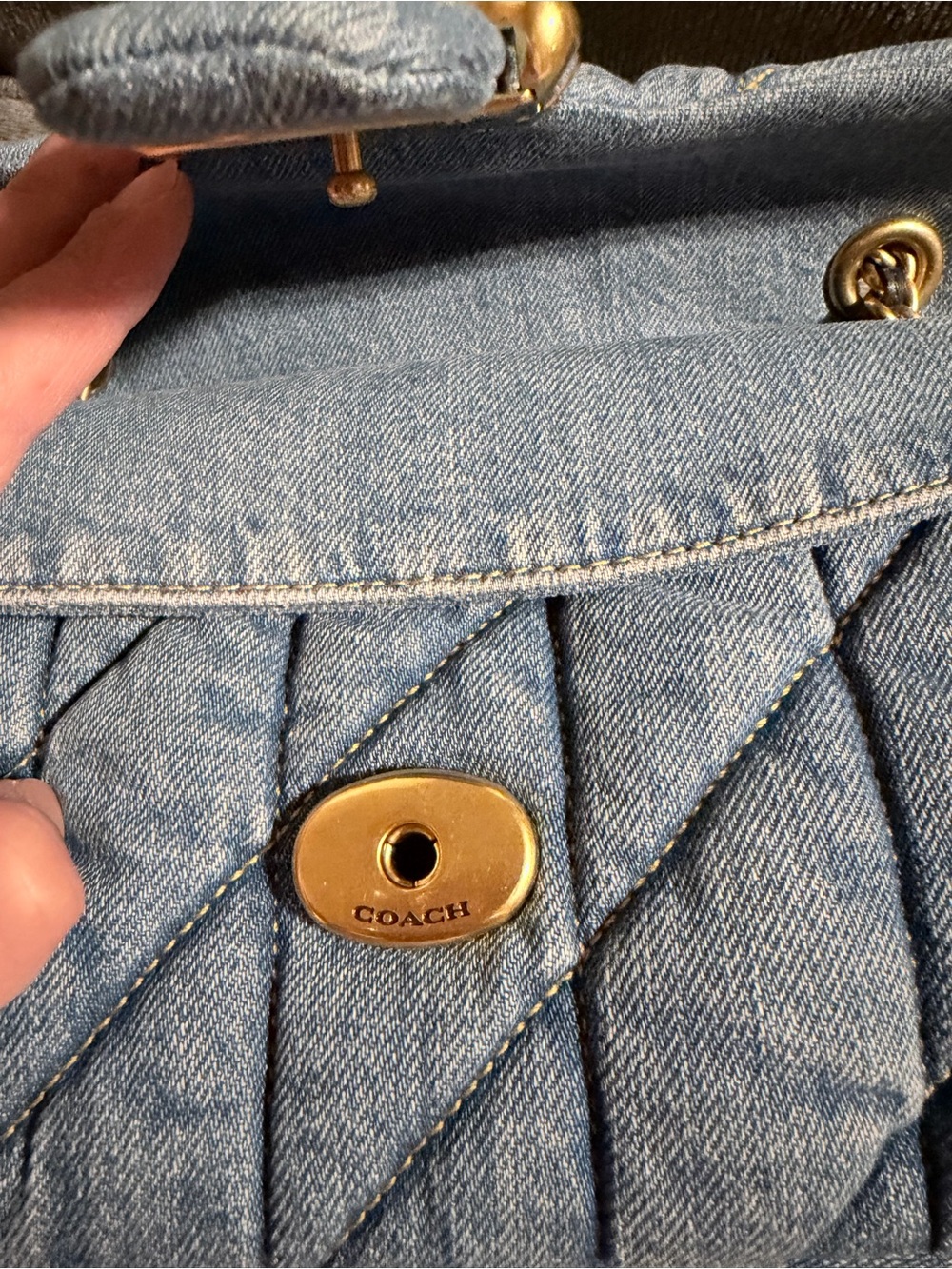 Coach quilted tabby 26 in denim blue - Picture 11 of 11